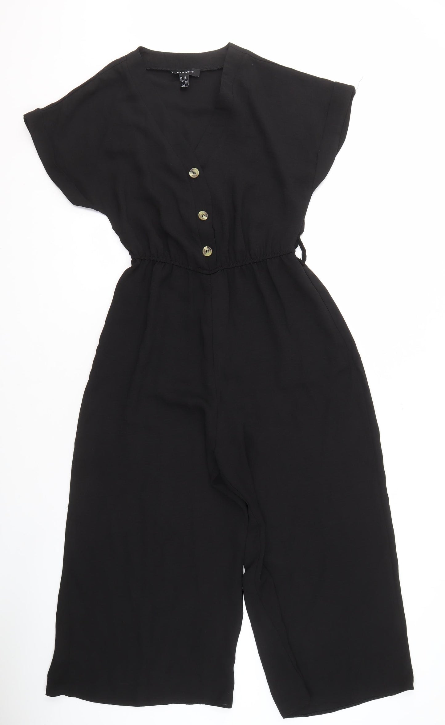 New Look Women's Black Jumpsuit Size 10 Short Sleeve