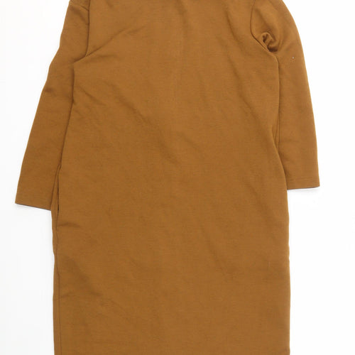 UNIQLO Women's Brown Sheath Knee Length Dress, M