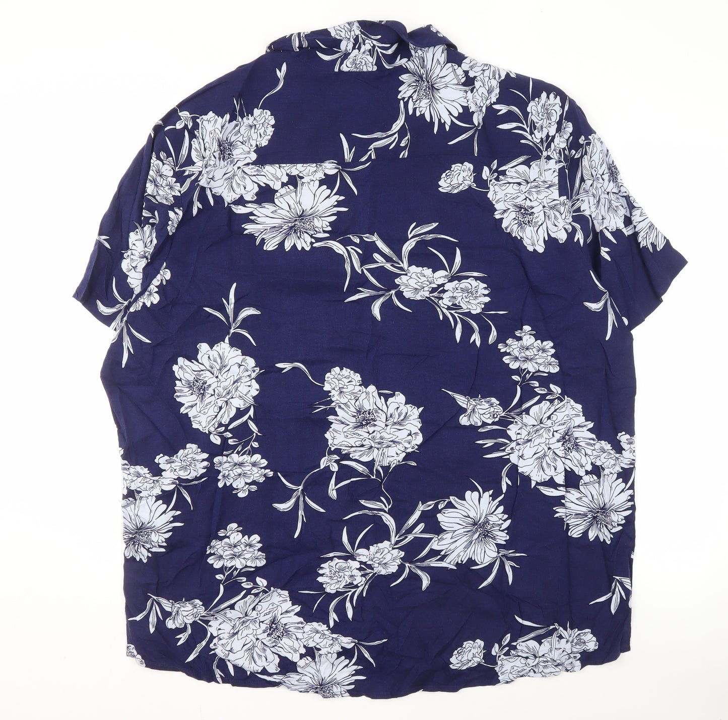 Studio Men's 3XL Casual Blue Floral Button-Up Shirt