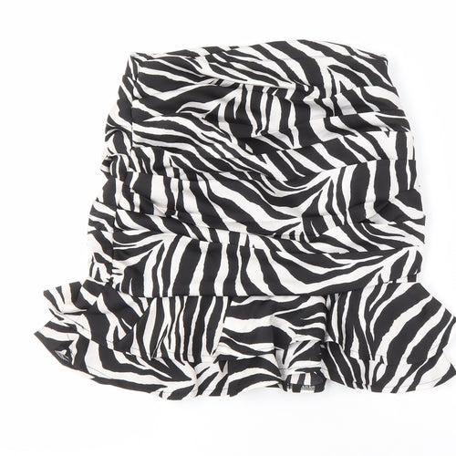 New Look Women’s Zebra Print Mini Skirt, Size 6, Casual Style