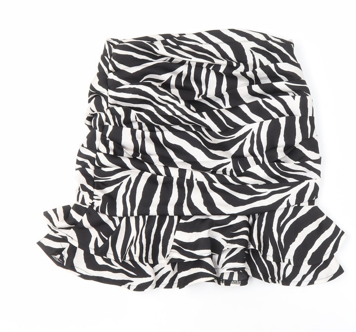 New Look Women’s Zebra Print Mini Skirt, Size 6, Casual Style