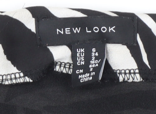 New Look Women’s Zebra Print Mini Skirt, Size 6, Casual Style