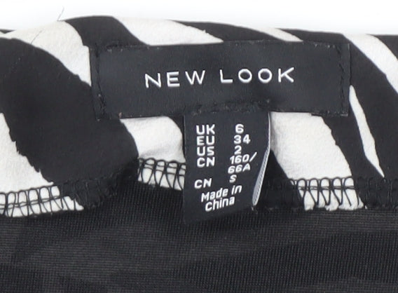 New Look Women’s Zebra Print Mini Skirt, Size 6, Casual Style