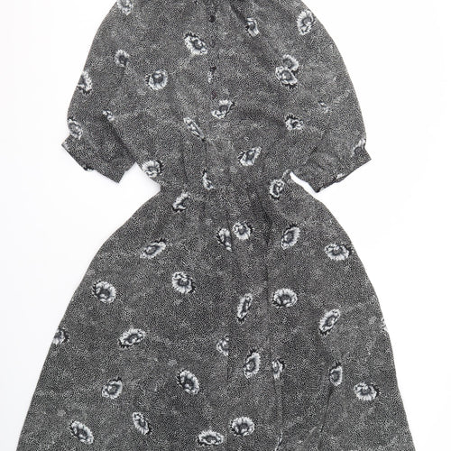 C&A Women's Black Floral Dress Size 10 Polyester