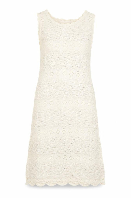 Front view of Zara Women's Ivory Knit Sleeveless Dress, size 8