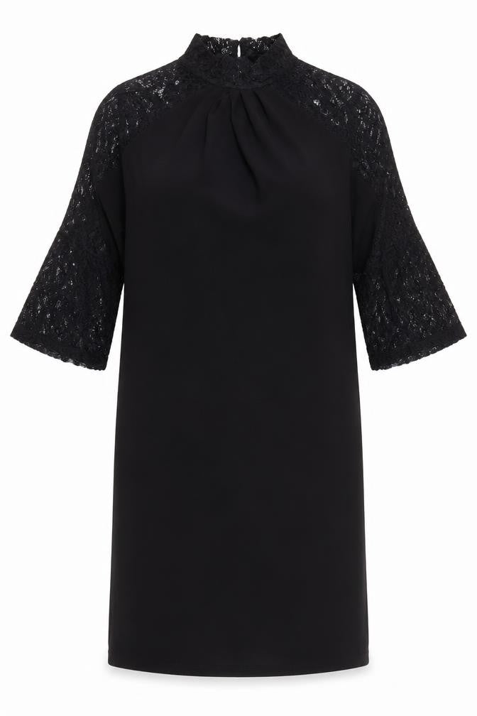 Front view of Next Women's Black Lace Shift Dress, size 10