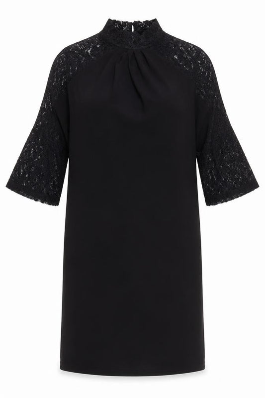 Front view of Next Women's Black Lace Shift Dress, size 10