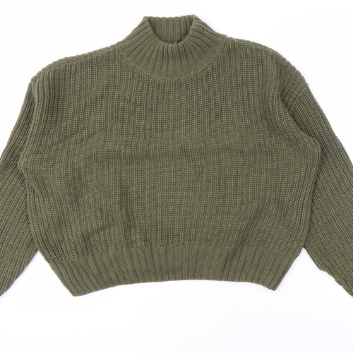 H&M Divided Women's Green M Pullover Jumper High Neck