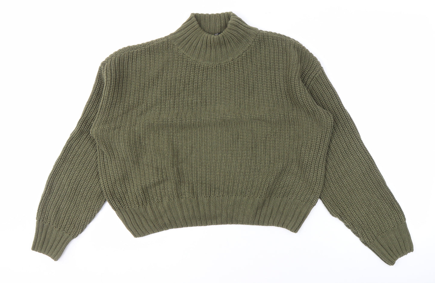 H&M Divided Women's Green M Pullover Jumper High Neck