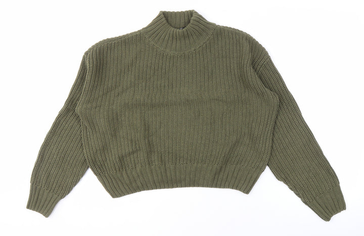 H&M Divided Women's Green M Pullover Jumper High Neck