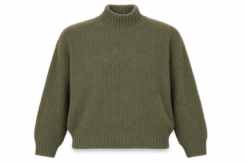 Front view of H&M Divided Women's Green M jumper High Neck
