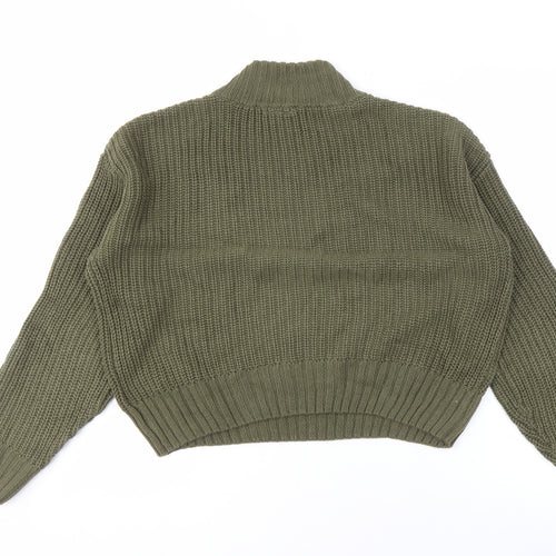 H&M Divided Women's Green M Pullover Jumper High Neck