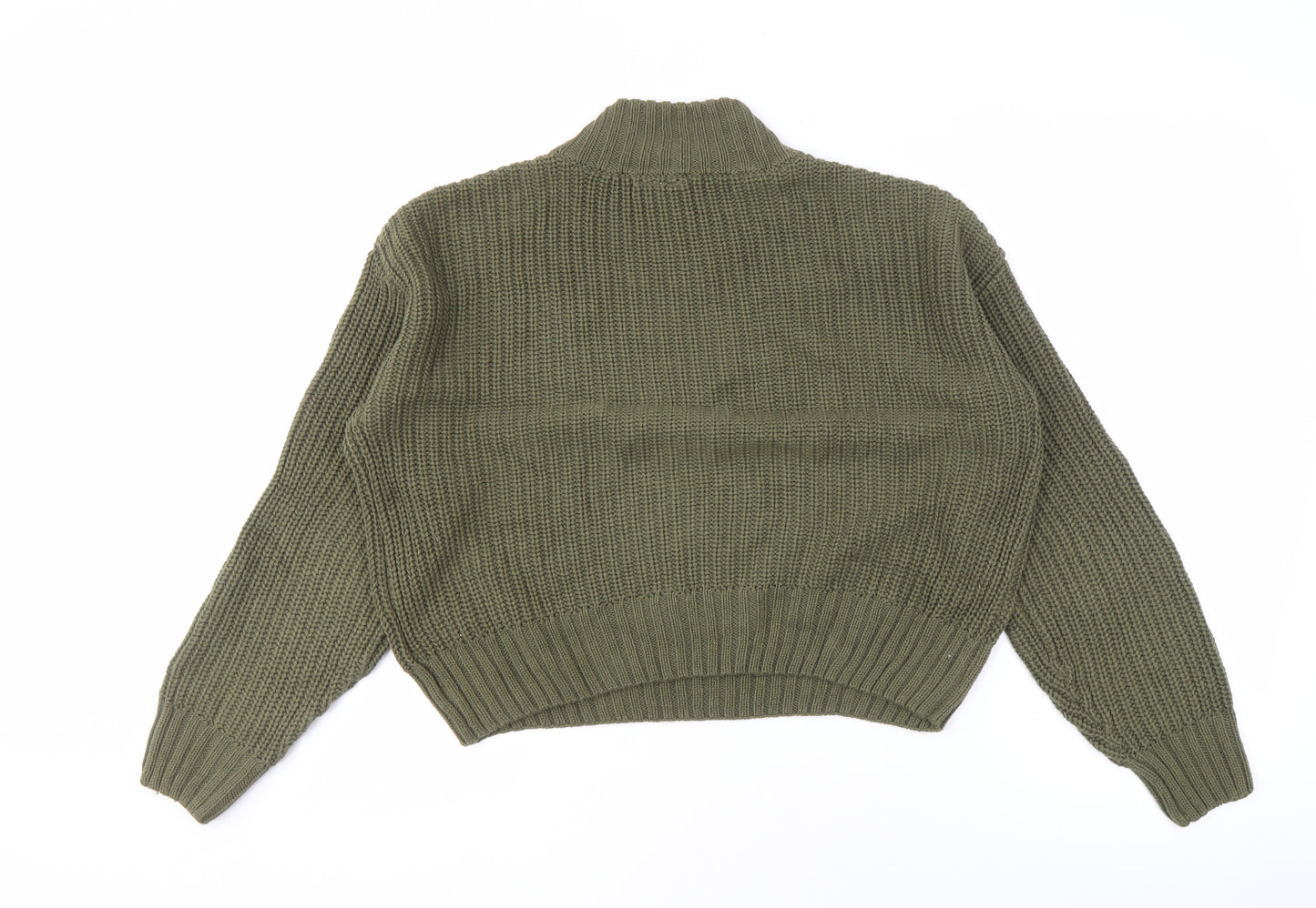 H&M Divided Women's Green M Pullover Jumper High Neck