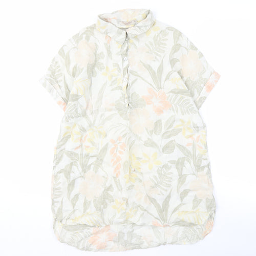 Marina & Marie Women's Multicoloured Linen Floral Shirt M