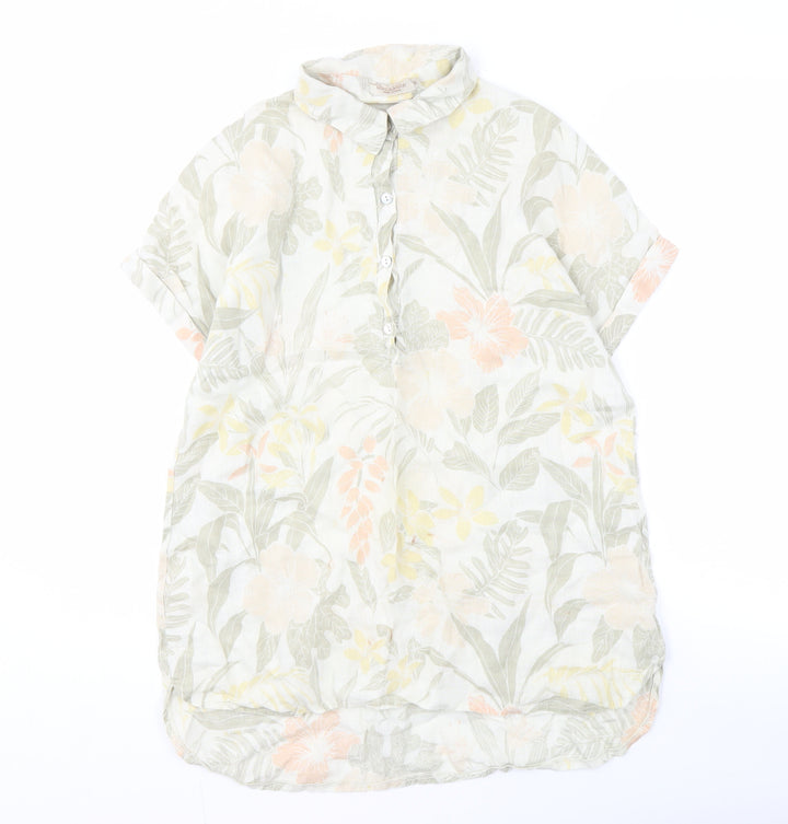 Marina & Marie Women's Multicoloured Linen Floral Shirt M