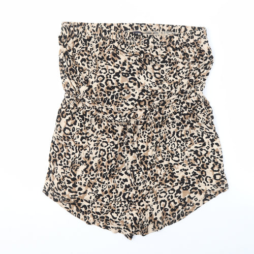 Marks and Spencer Beige Animal Print Playsuit Women Size 16