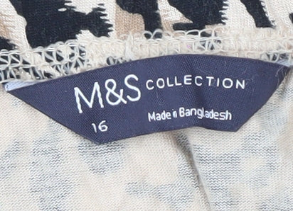 Marks and Spencer Beige Animal Print Playsuit Women Size 16