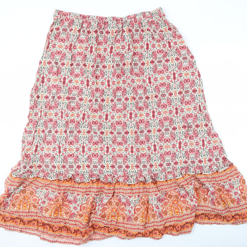 M&Co Women's Multicoloured Floral Peasant Skirt Size 16
