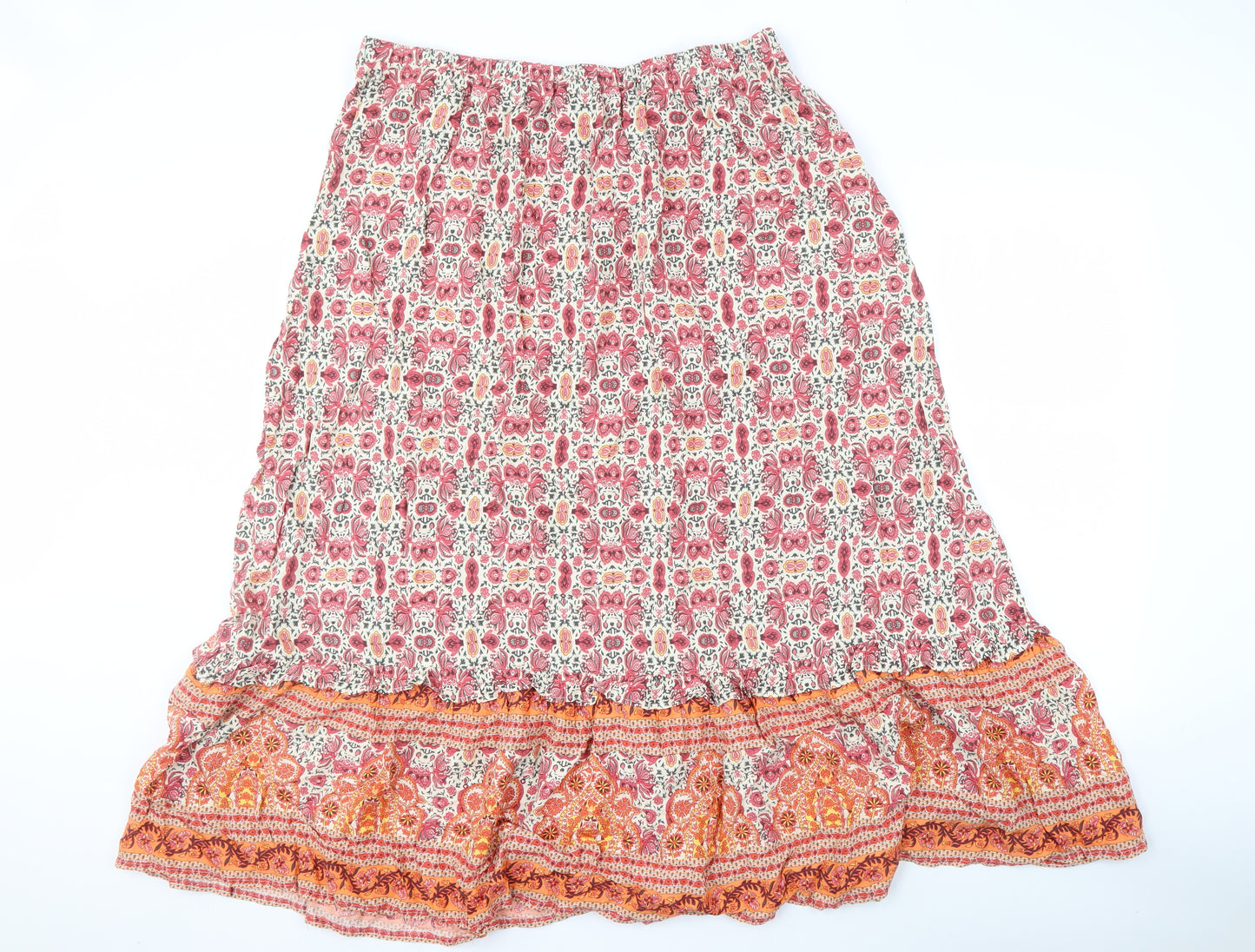 M&Co Women's Multicoloured Floral Peasant Skirt Size 16