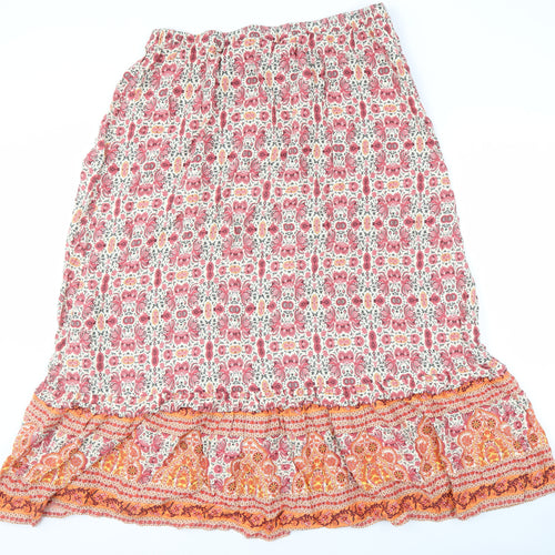 M&Co Women's Multicoloured Floral Peasant Skirt Size 16