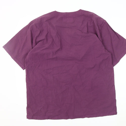 Collarless Shirt Company Men's Purple Medium Cotton Shirt