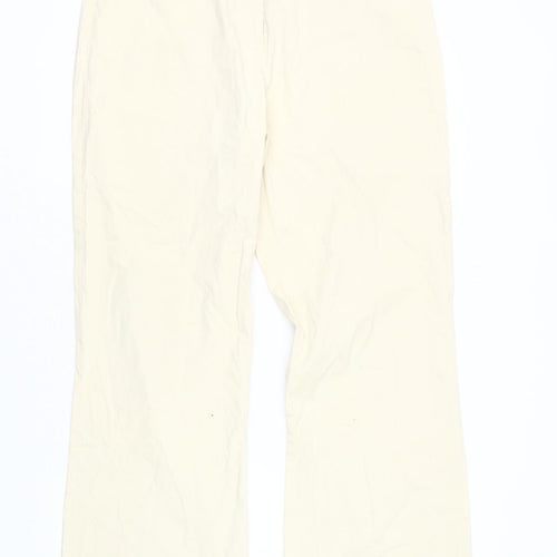 Emreco Women's Ivory Wide-Leg Trousers Size 12