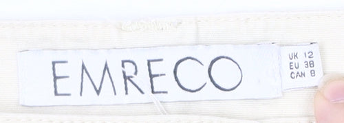 Emreco Women's Ivory Wide-Leg Trousers Size 12