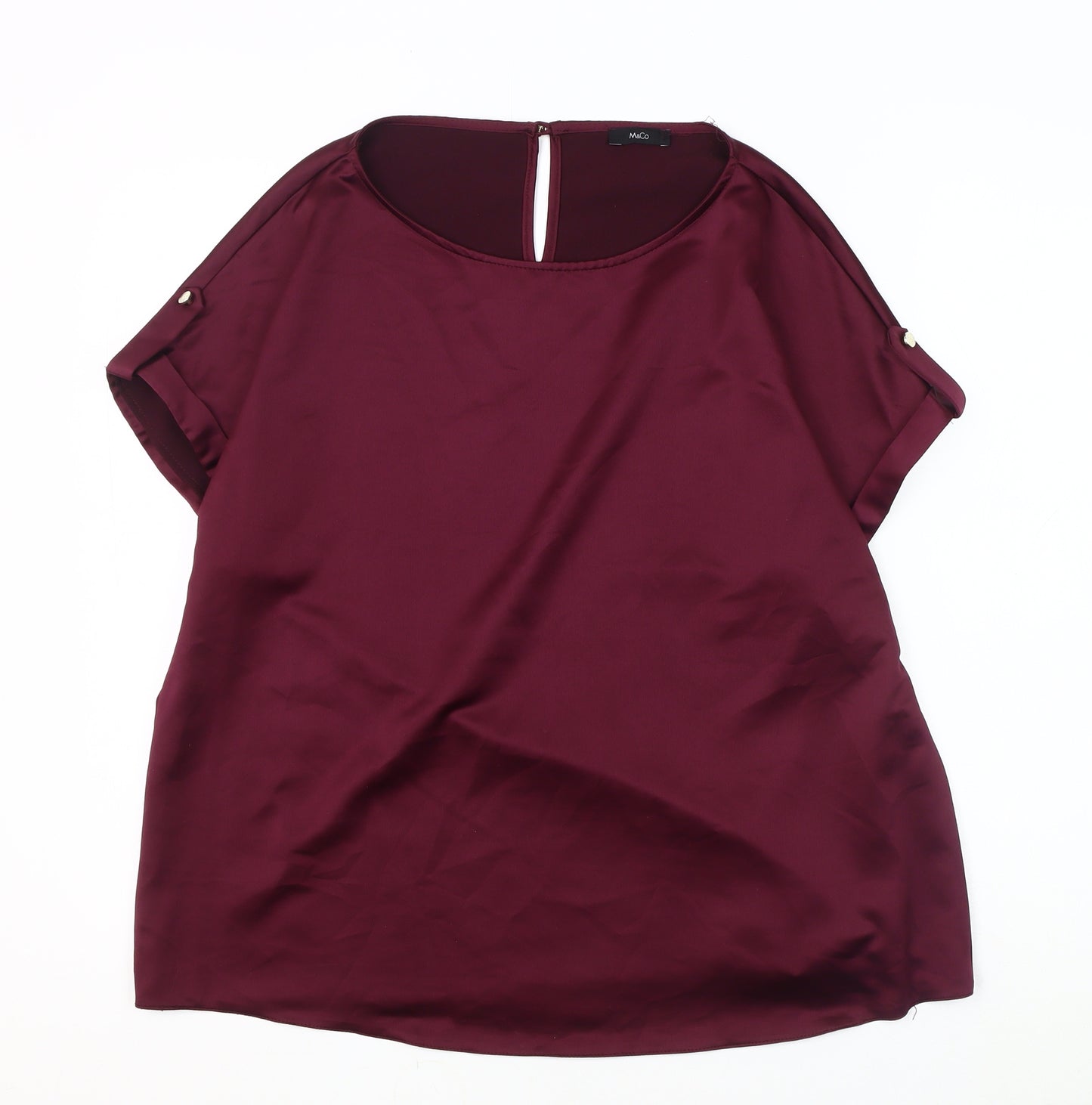 M&Co Women's Burgundy Top Size 18 Short Sleeve