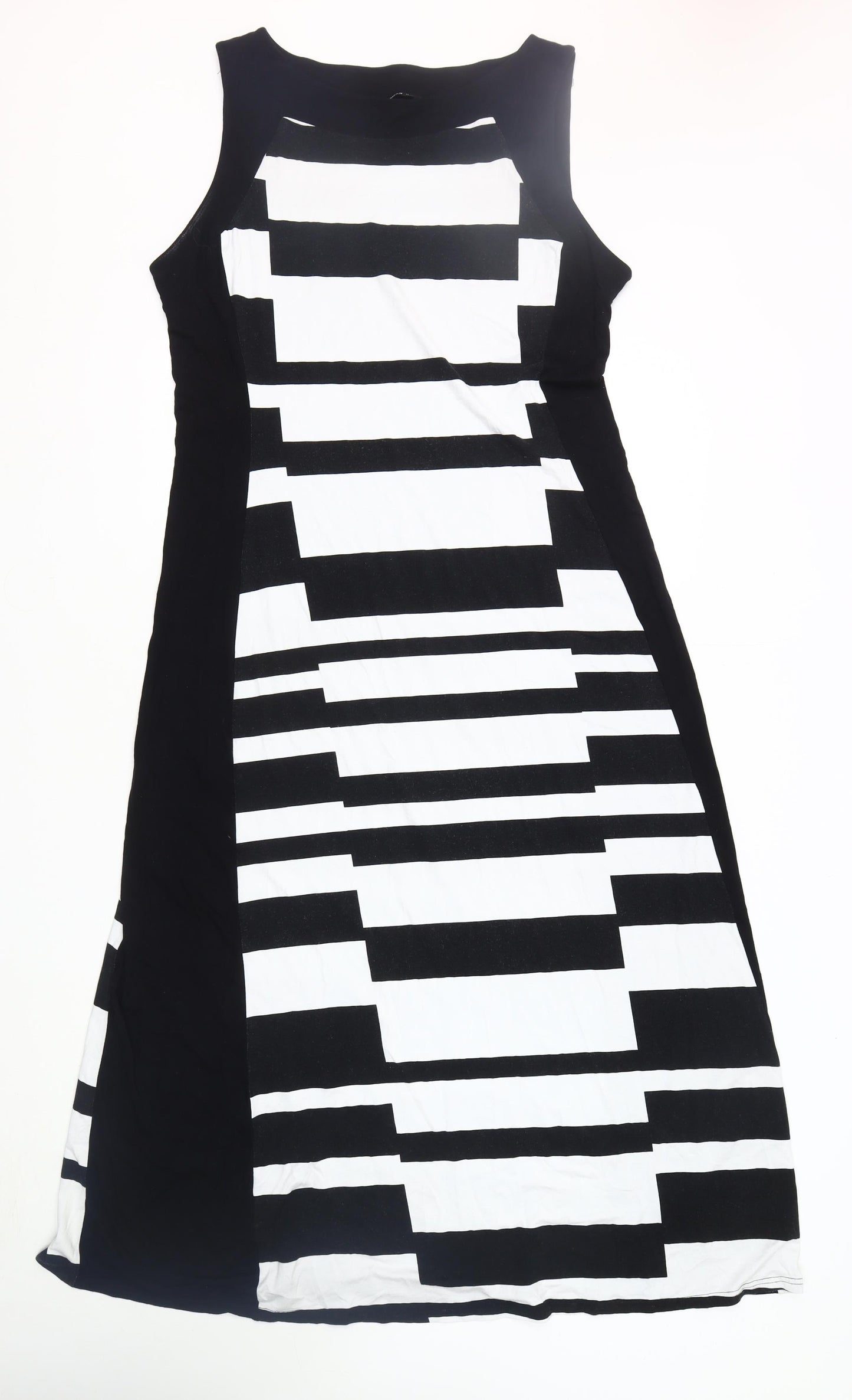 Roman Women's Black Striped Sleeveless Dress Size 18