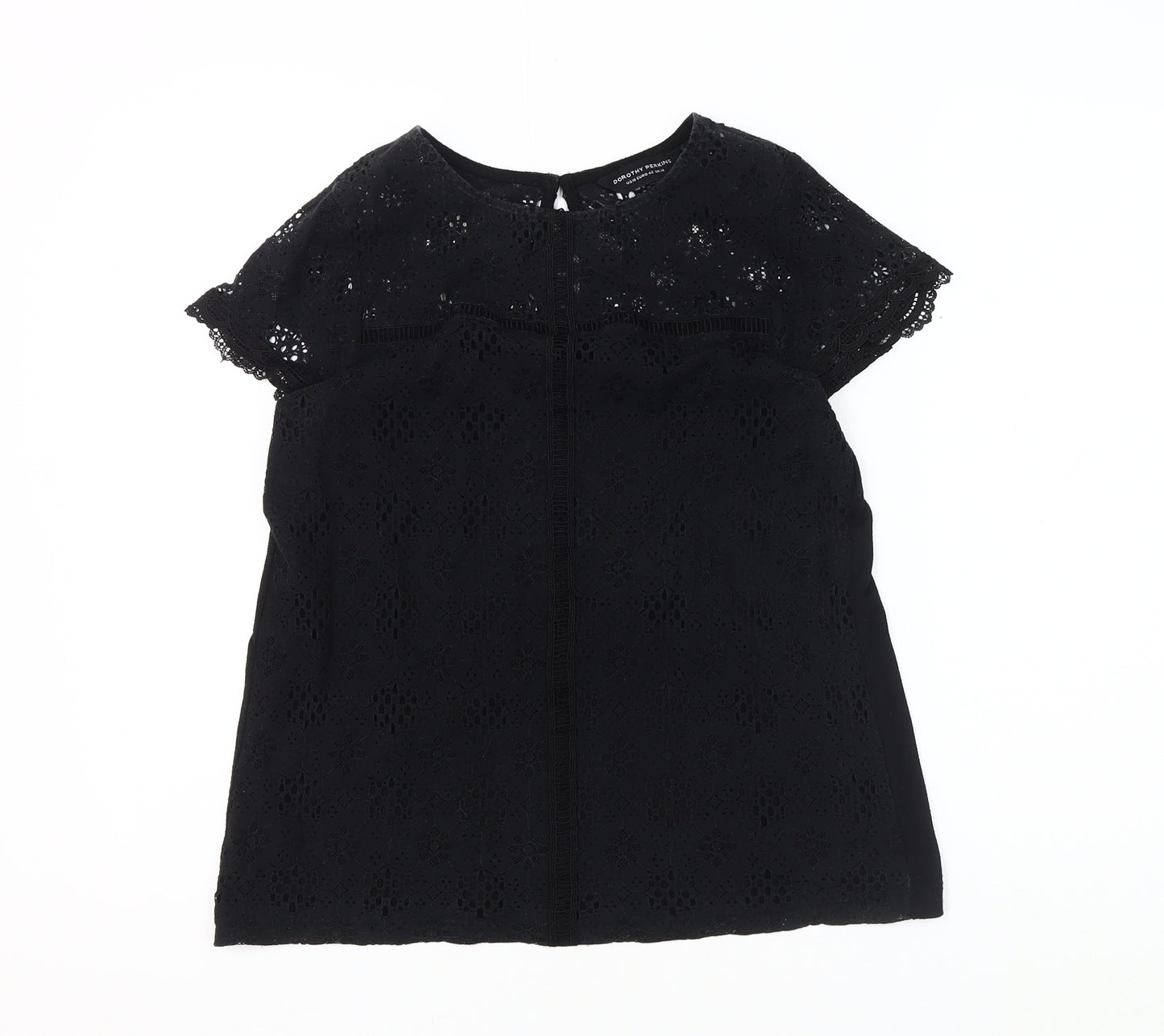 Dorothy Perkins Women's Black Lace Blouse Size 14