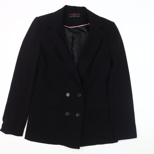 New Look Women's Black Blazer Size 12 Double-Breasted