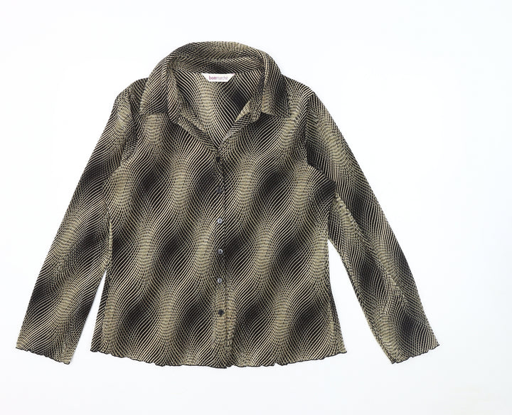 Bonmarché Women's Black Size 18 Collared Shirt
