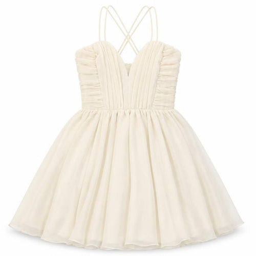 H&M Women's Beige Fit & Flare Dress, Size 6, Party-Ready