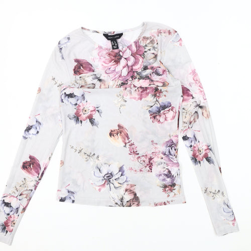 New Look Women's Floral Multicoloured Long Sleeve T-Shirt