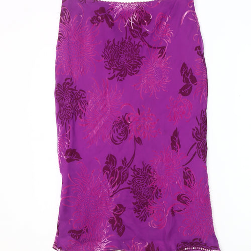 Monsoon Women's Purple Floral Sequin Skirt Size 12