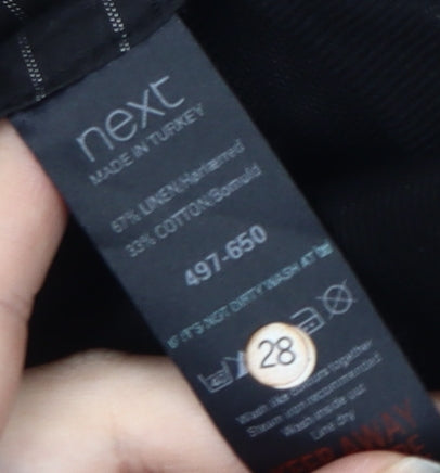 Next Women's Black Size 8 Linen Blend Skirt