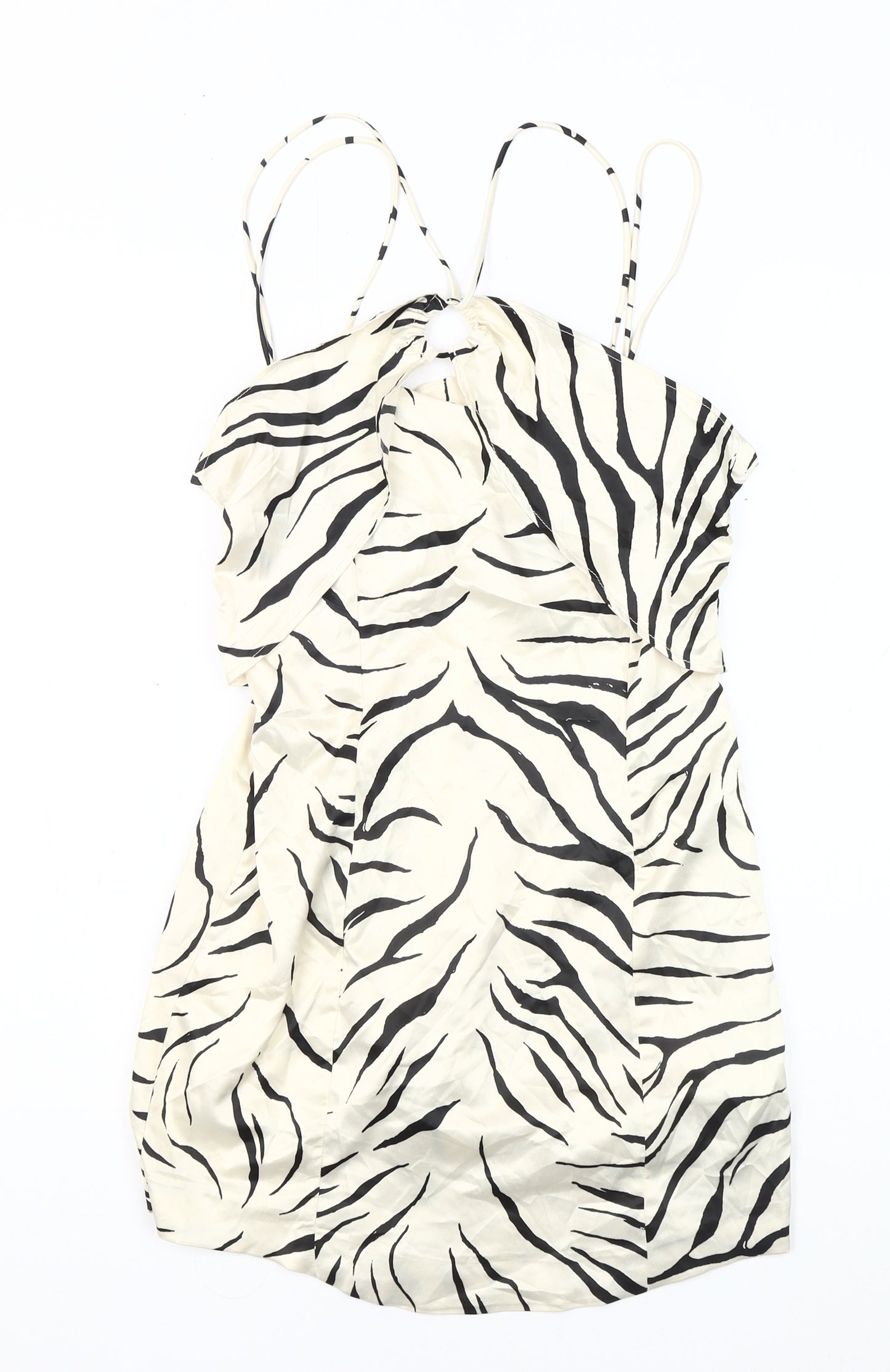 Zara Women's Multicoloured Animal Print Slip Dress