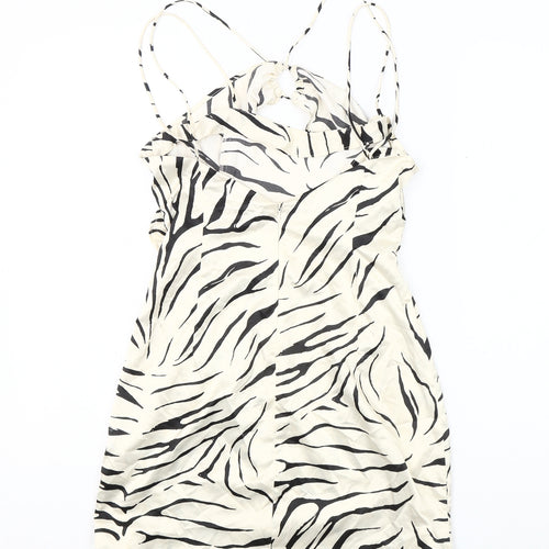 Zara Women's Multicoloured Animal Print Slip Dress