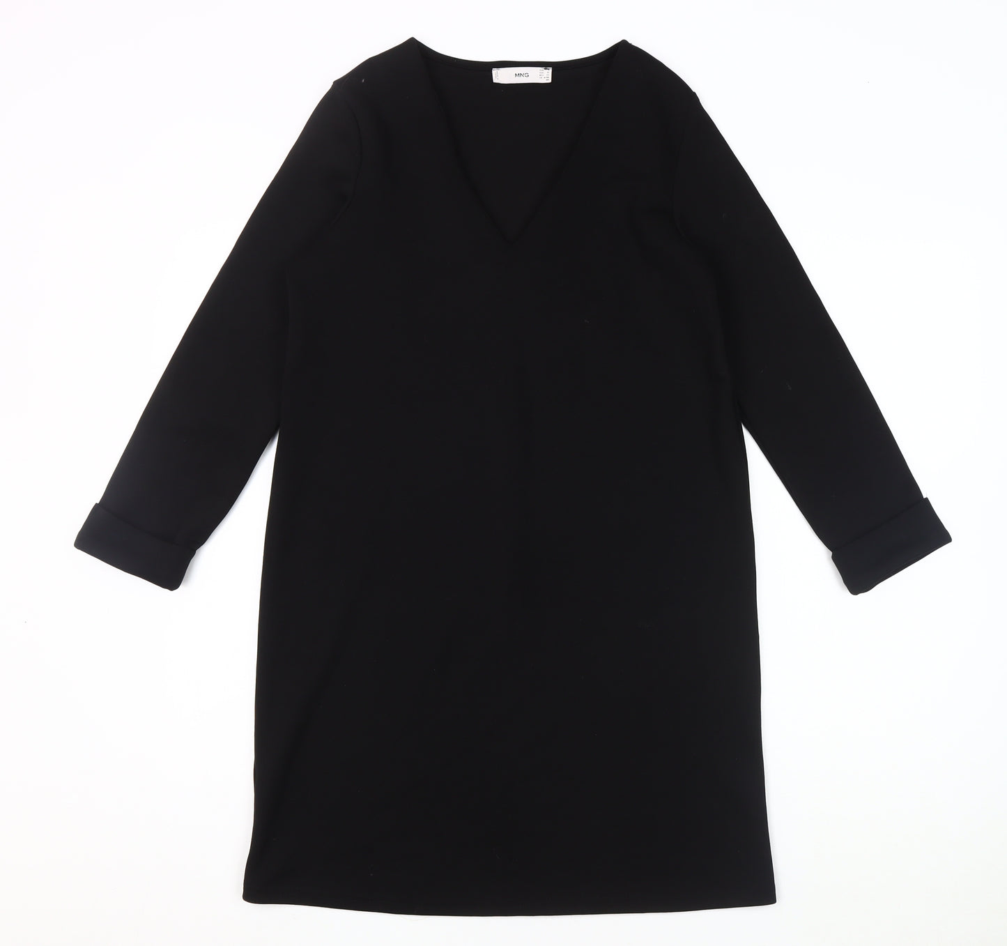 MNG Women's Black V-Neck Long Sleeve Dress Size 12
