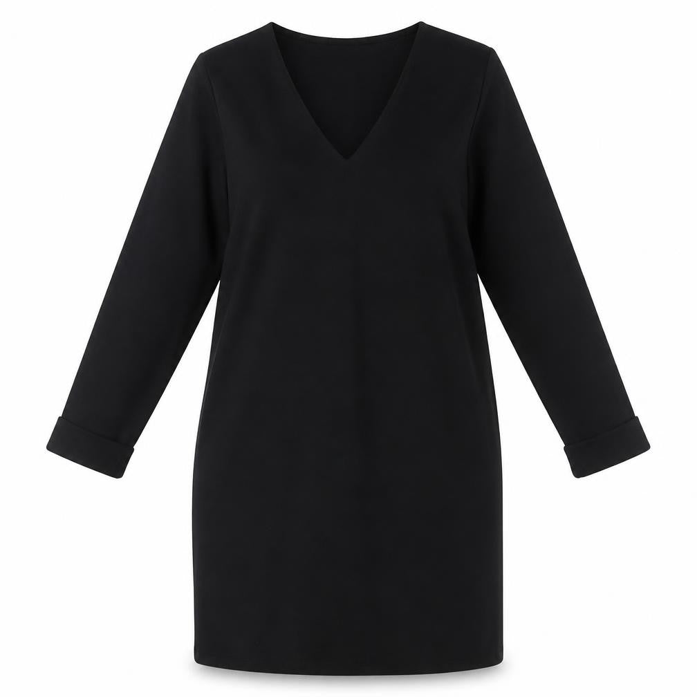 MNG Women's Black V-Neck Long Sleeve Dress Size 12