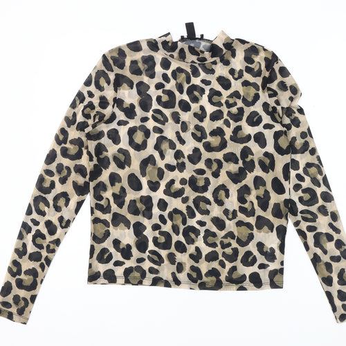 New Look Women's Multicoloured Animal Print Top UK 14