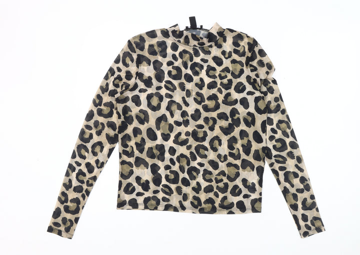 New Look Women's Multicoloured Animal Print Top UK 14