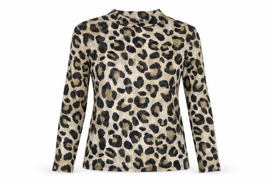 Front view of New Look Women's Multicoloured Animal Print Top UK 14