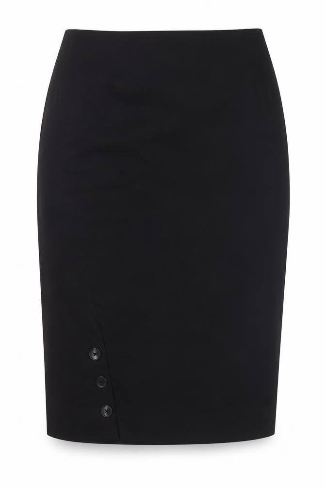 Front view of H&M Women's Black Midi Pencil Skirt -, size 8