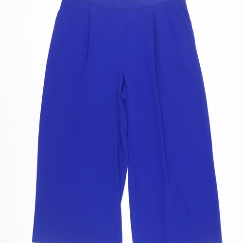 Marks and Spencer Women's Blue Wide-Leg Trousers, Size 12