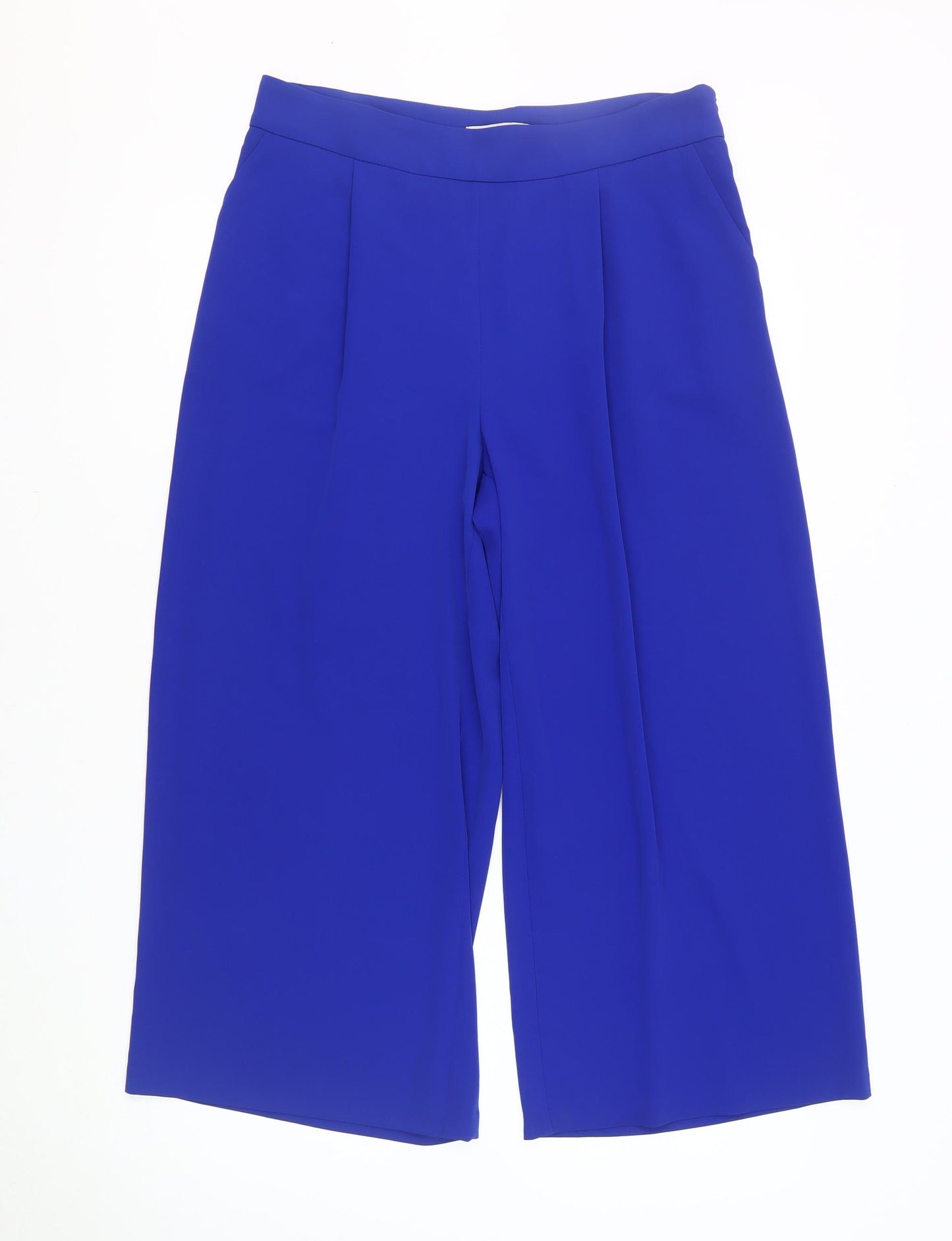 Marks and Spencer Women's Blue Wide-Leg Trousers, Size 12