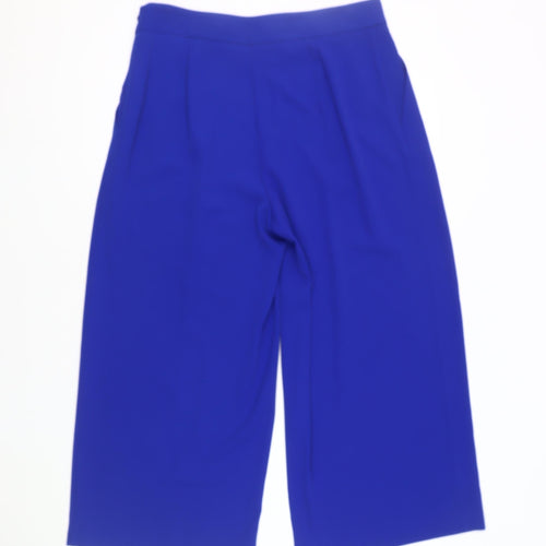 Marks and Spencer Women's Blue Wide-Leg Trousers, Size 12
