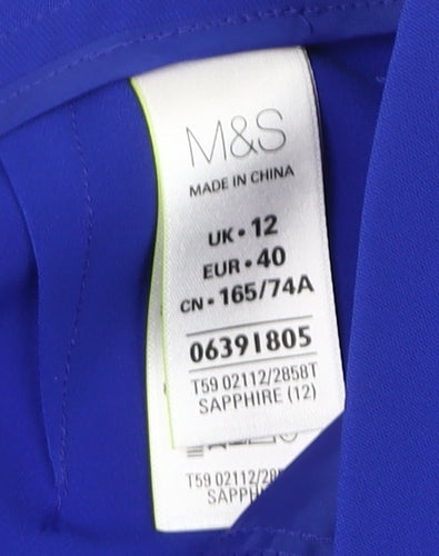 Marks and Spencer Women's Blue Wide-Leg Trousers, Size 12