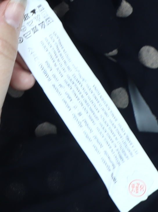 Zara Women's L Black Polka Dot T-Shirt