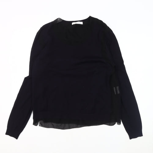 Nicole Farhi Black Blouse, Size L, Long Sleeve